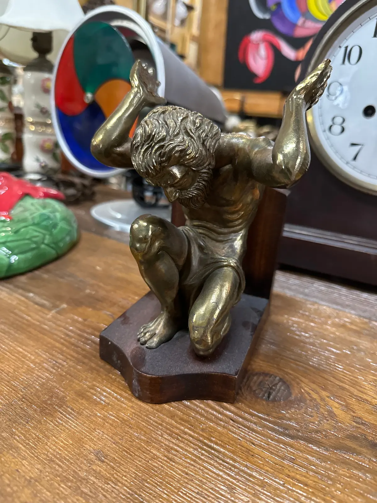 Spelter Man Bookend As Found 1