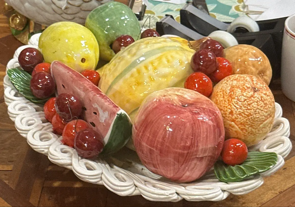 Medium Ceramic Italian Fruit Basket 1