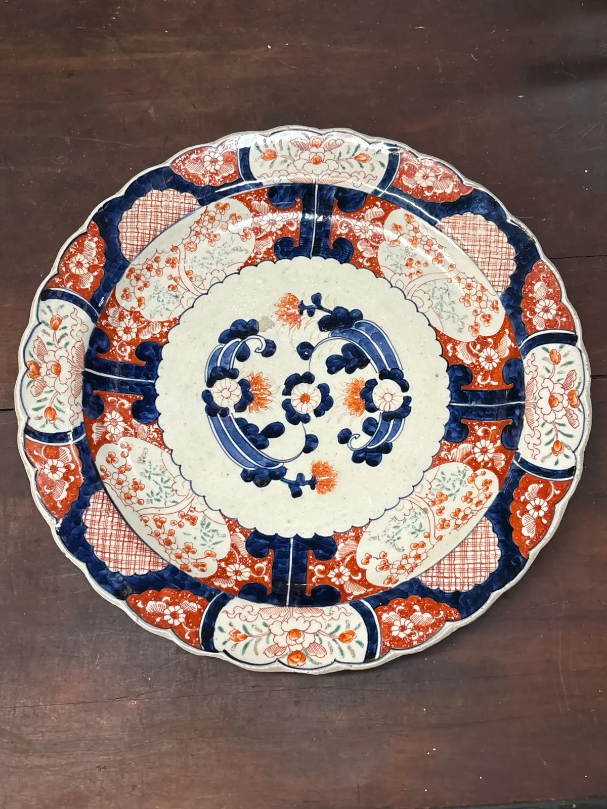 Orange And Blue Japanese Imari Charger 1