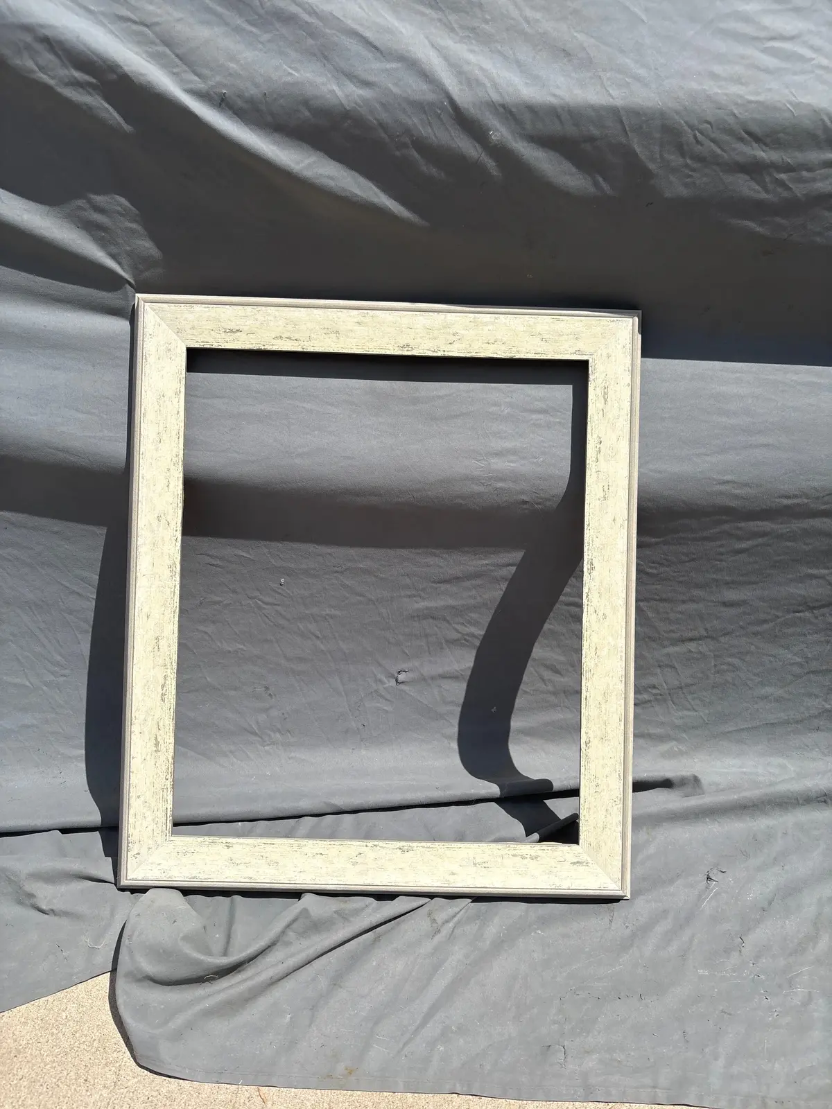 Distress Painted White And Tan Frame 1