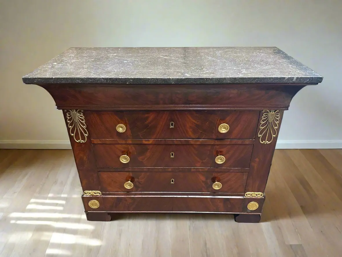 Black Marble Top Empire Chest 1