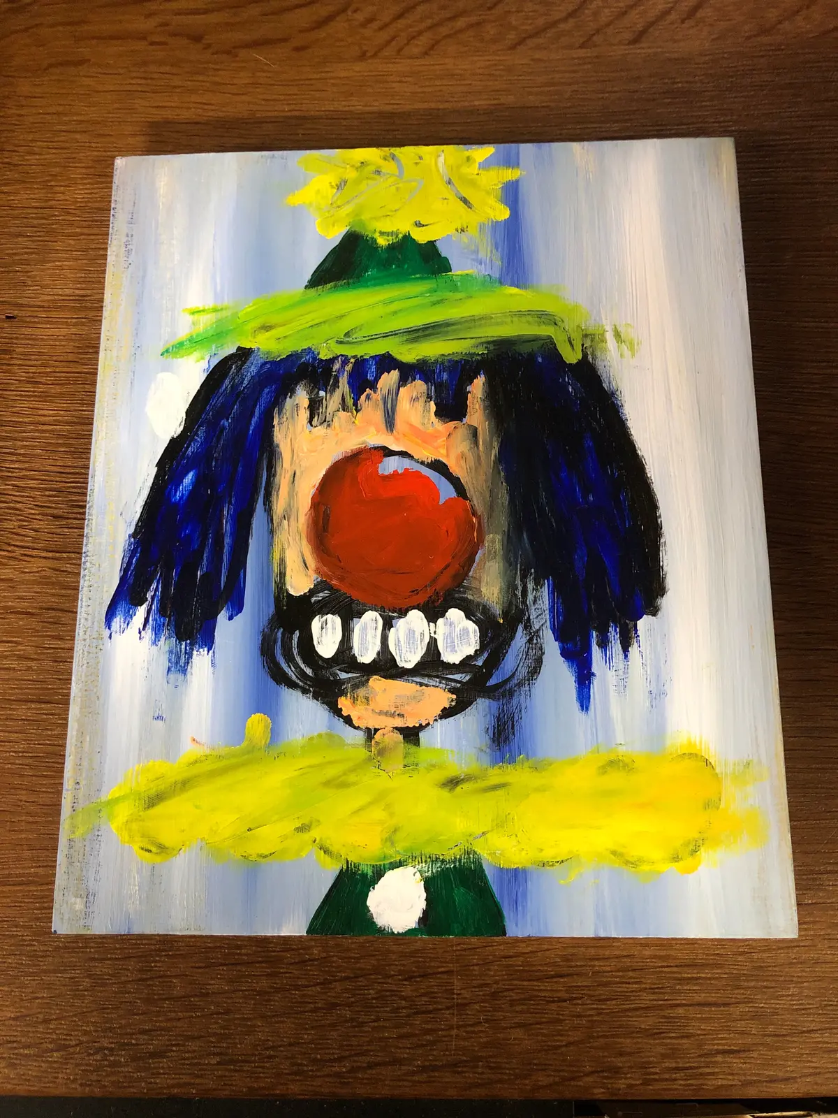 Small Clown Painting On Board Signed John Torok 1