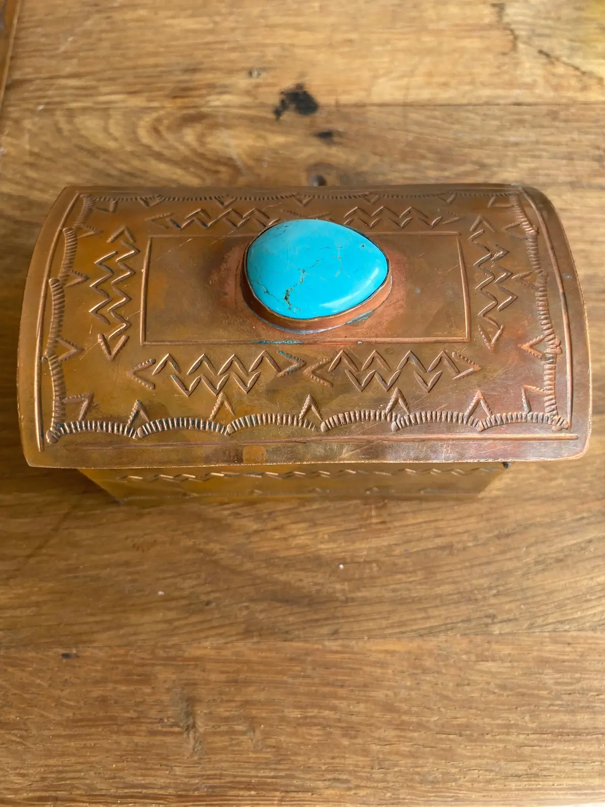 Copper Box With Turquoise 1
