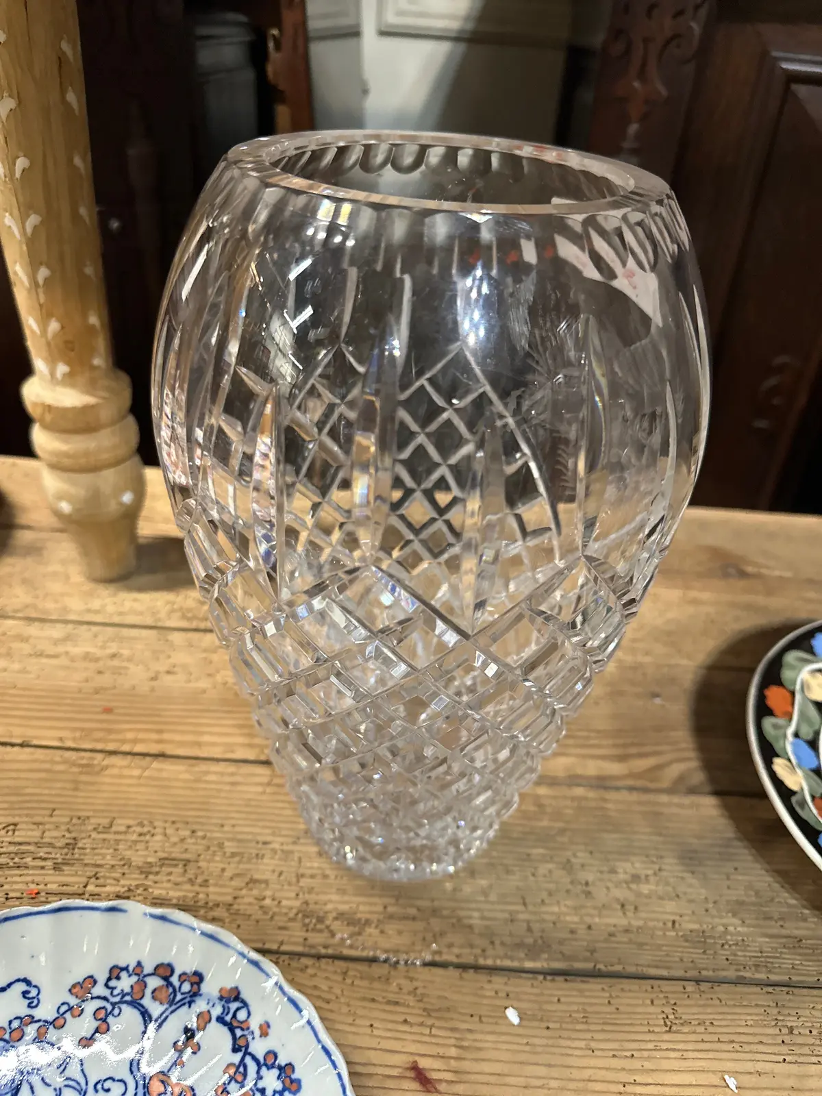 Cut Crystal Vase With Birds 1