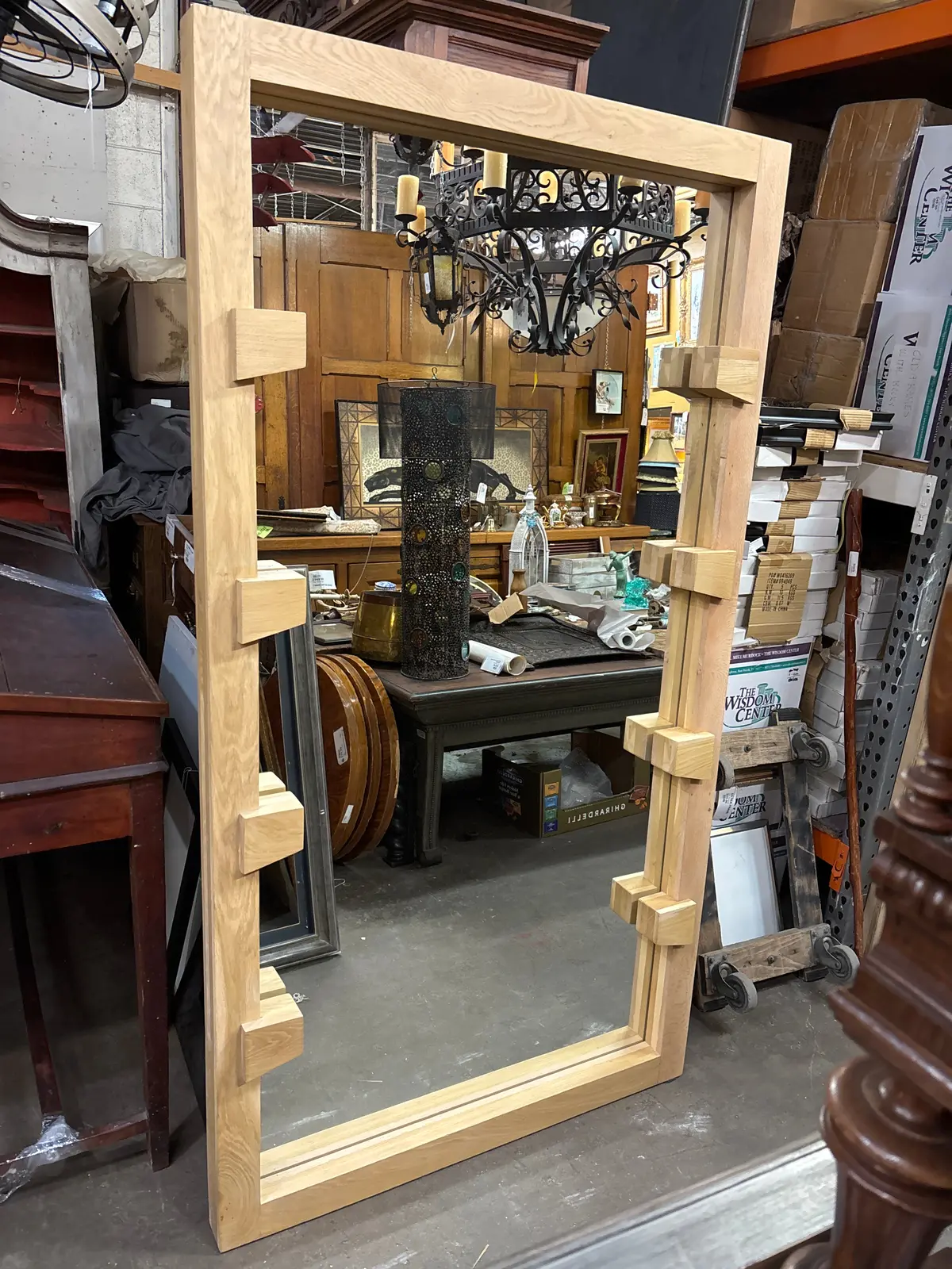 Large Wood Frame Mirror 1
