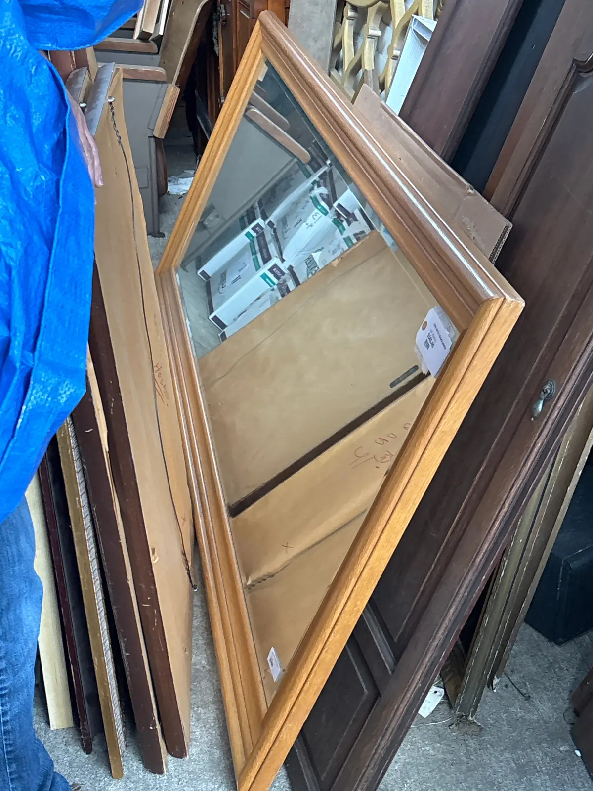 Long Rustic Framed Mirror 1