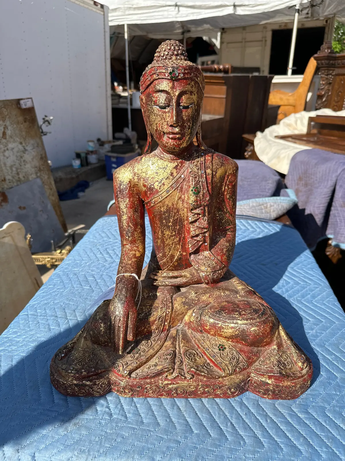 Chinese Hoti Buddha Painted Gold 1