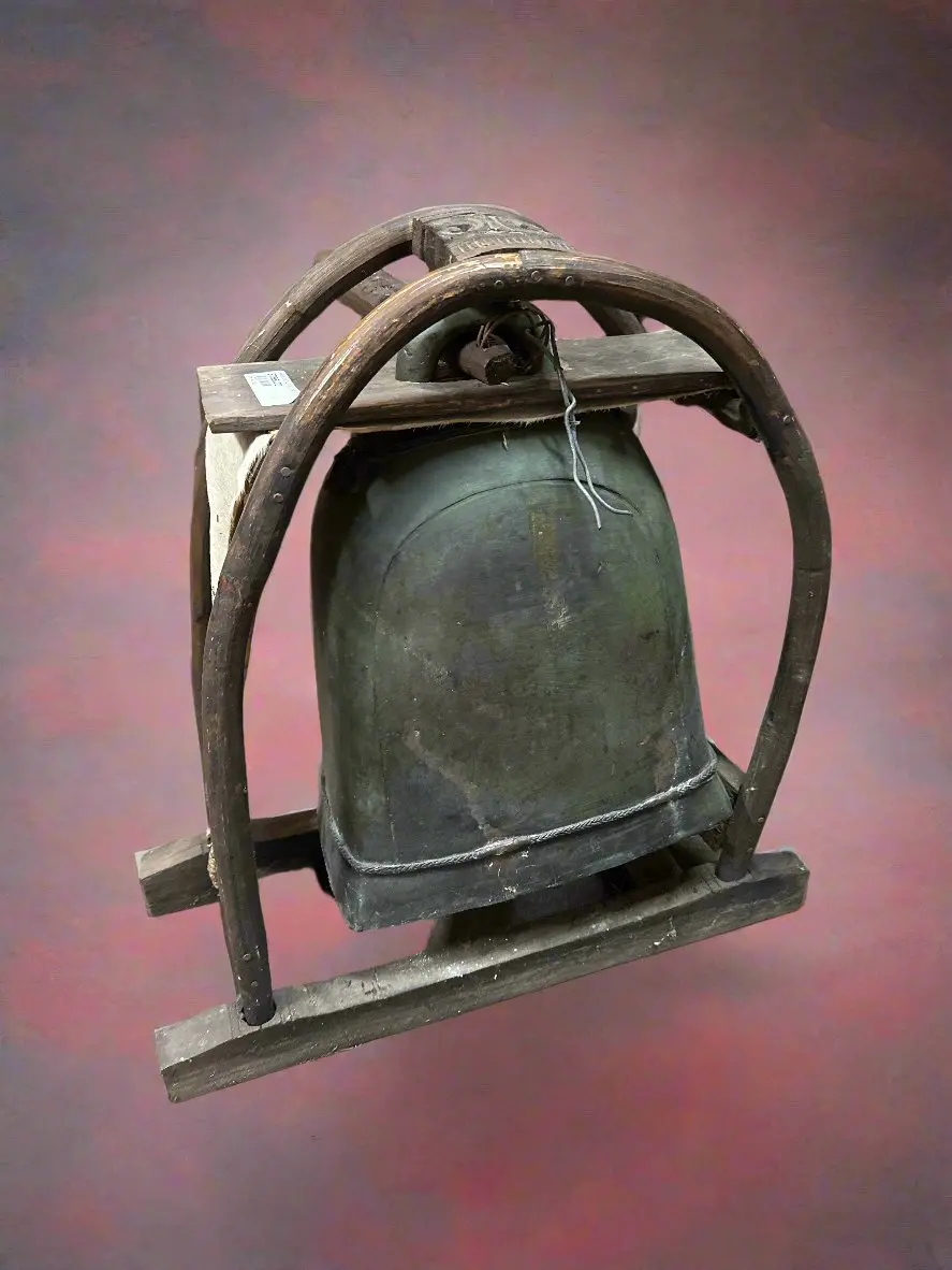 Asian Bronze Bell With Stand 1