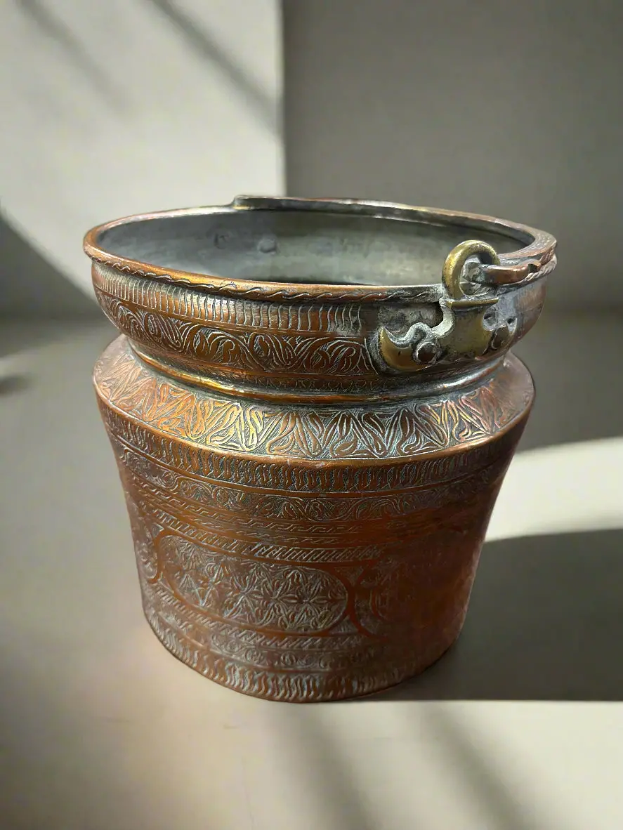 Turkish Copper Pot With Beautiful Incising 1