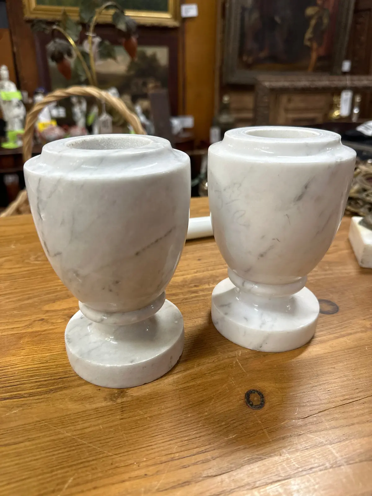 Pair Of Small Marble Vases 1