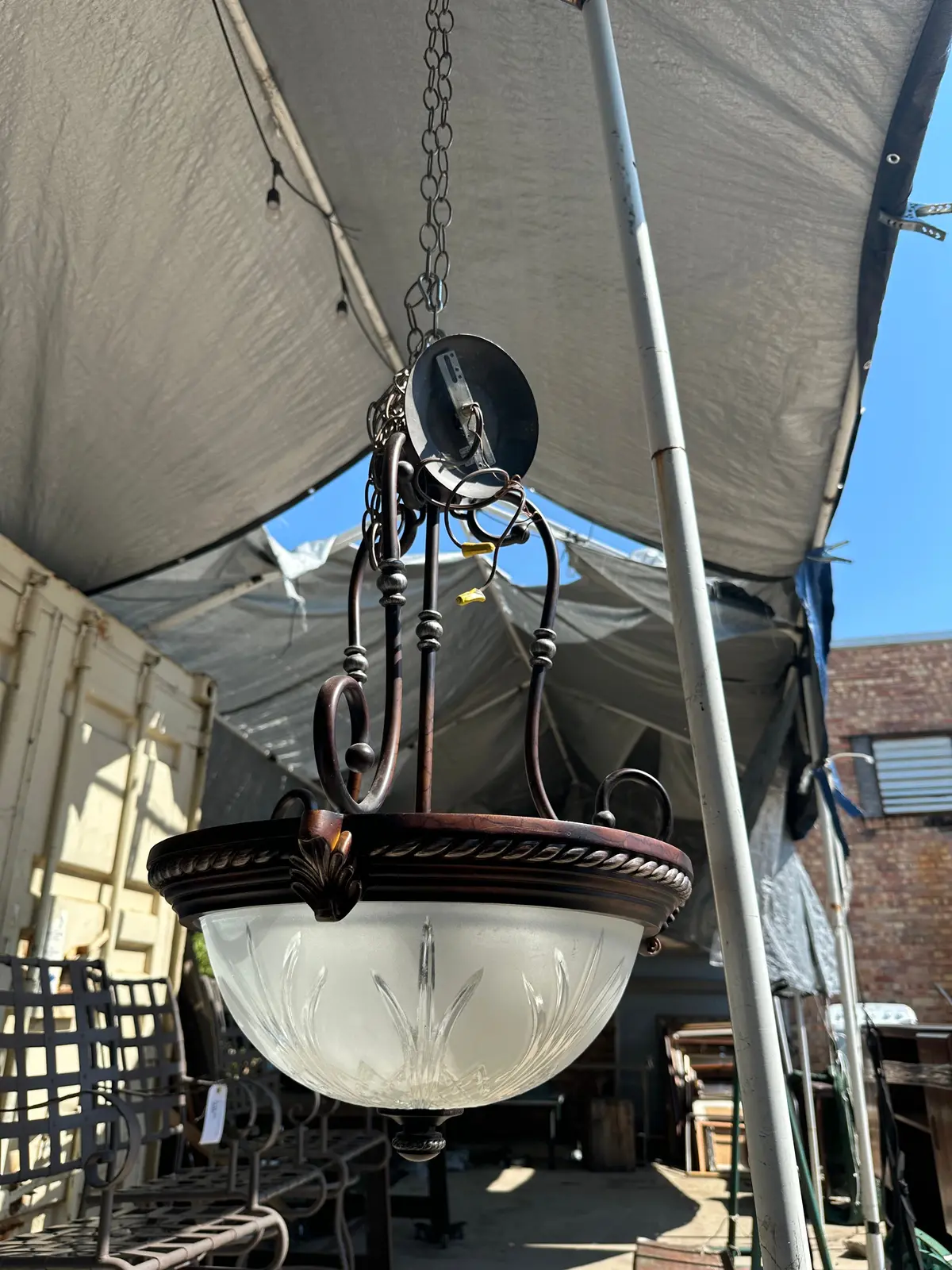 Small Bowl Shaped Chandelier 1