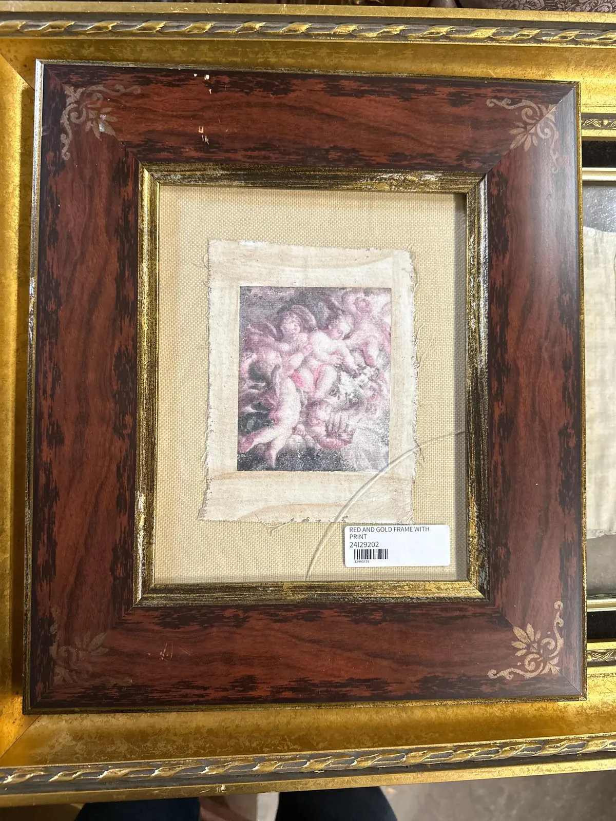 Red And Gold Frame With Print 1