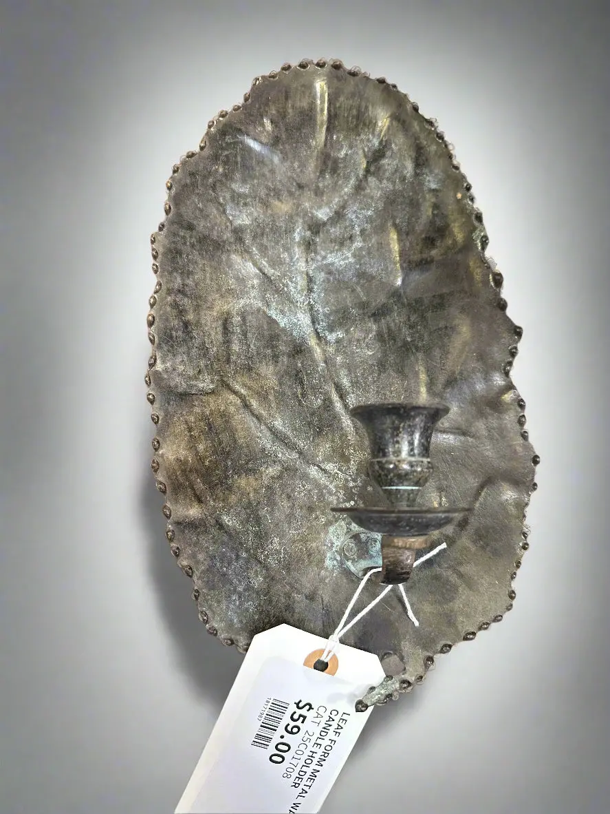 Leaf Form Metal Wall Candle Holder 1