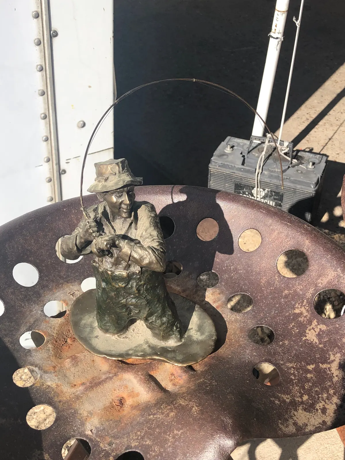 Bronze Figural "Hooked" Restrike By Mark Hopkins 1