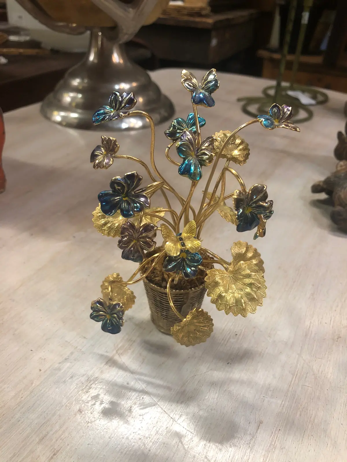 Enameled Floral Basket 1