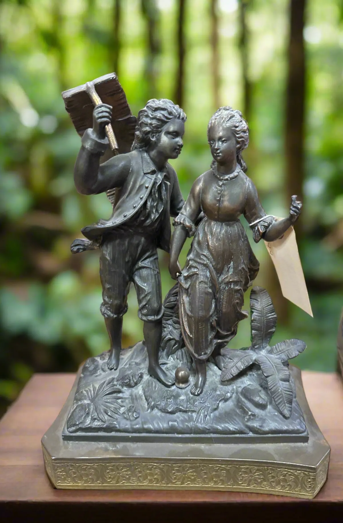 Spelter French Statue Of Man And Woman 1