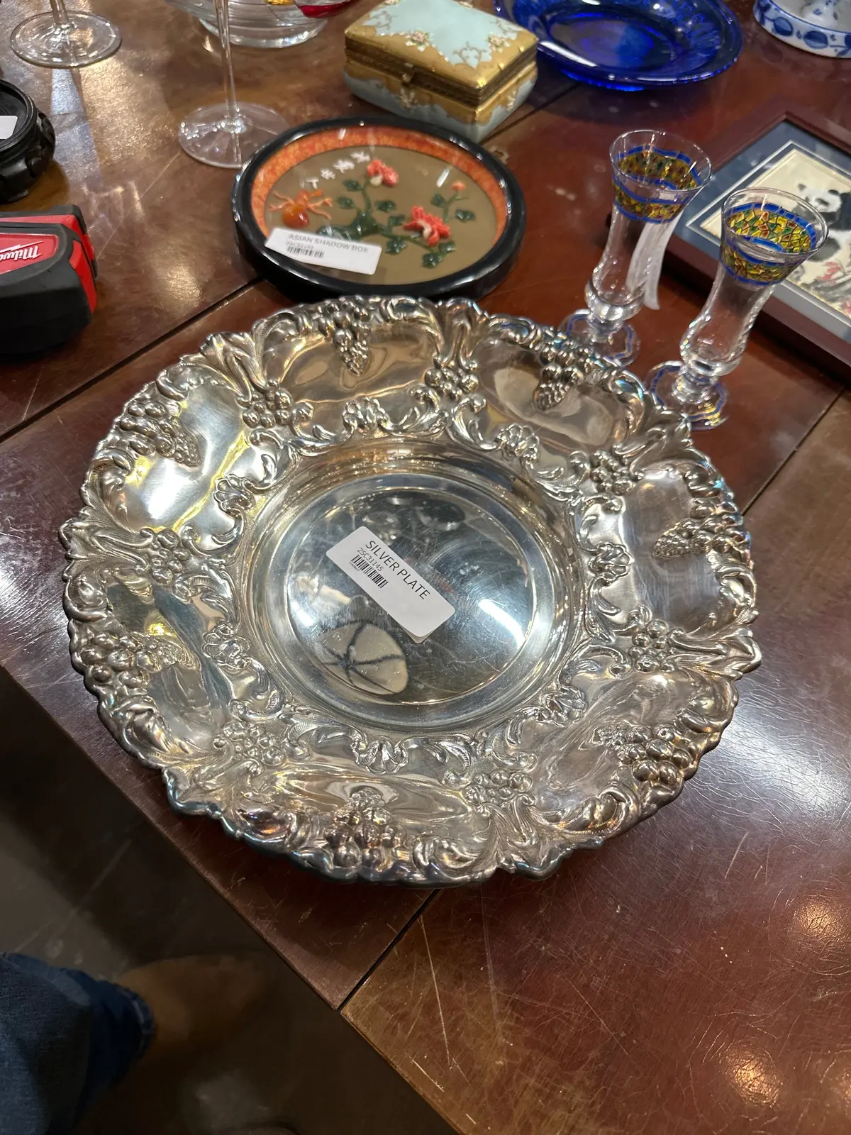 Embossed Silver Plate Dish 1