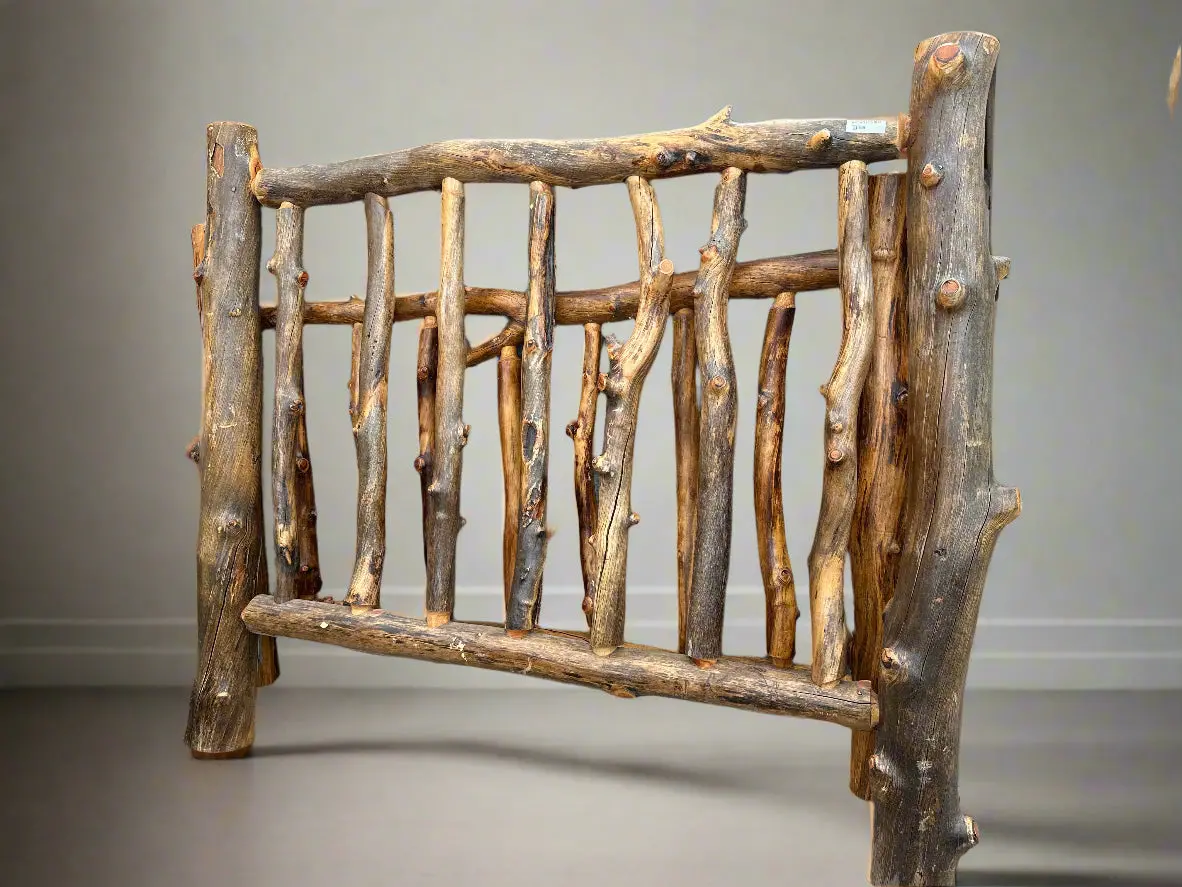 Rustic  Log Bed With Rails 1