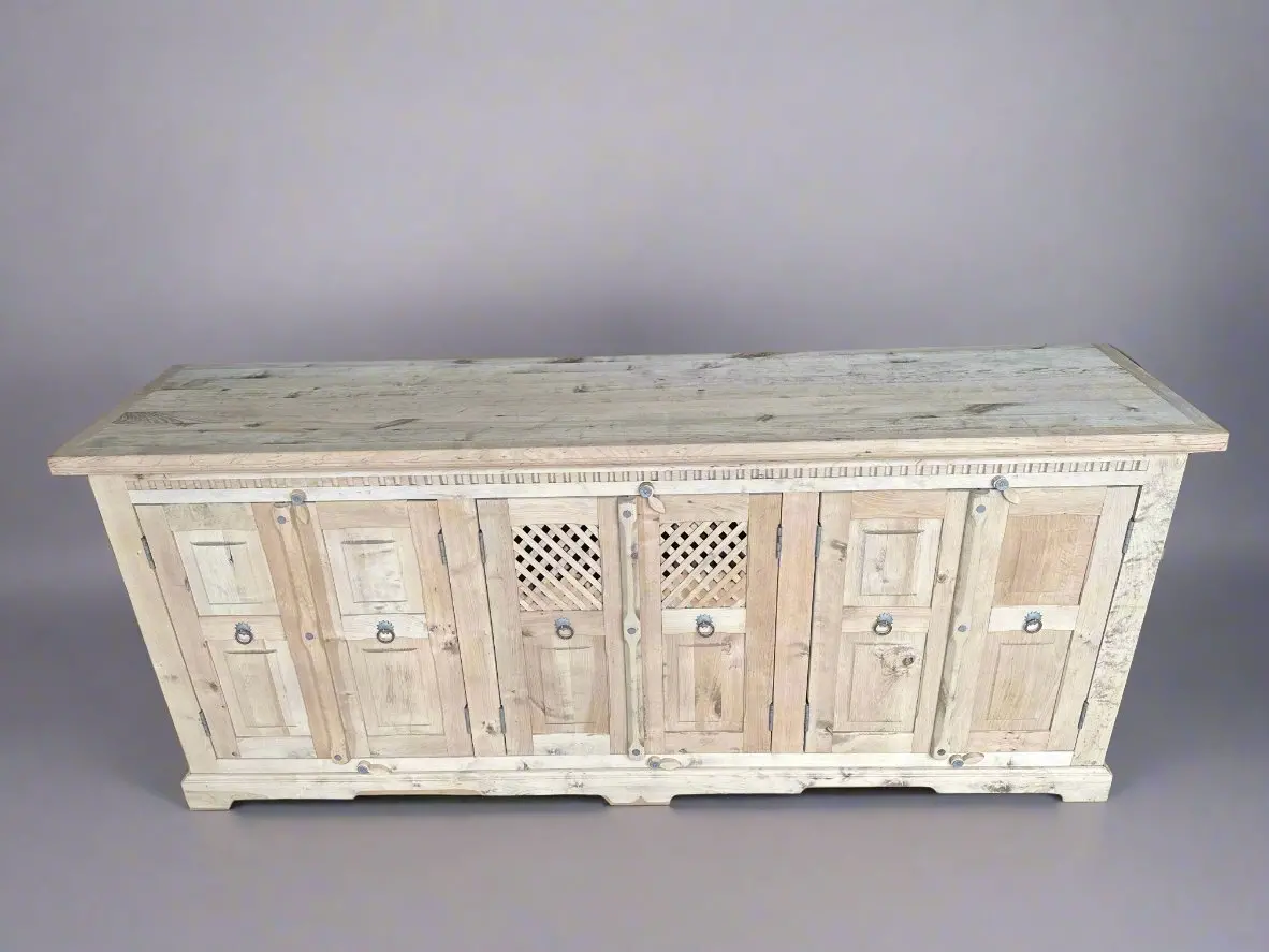 Raw Alder Sideboard With Lattice 1