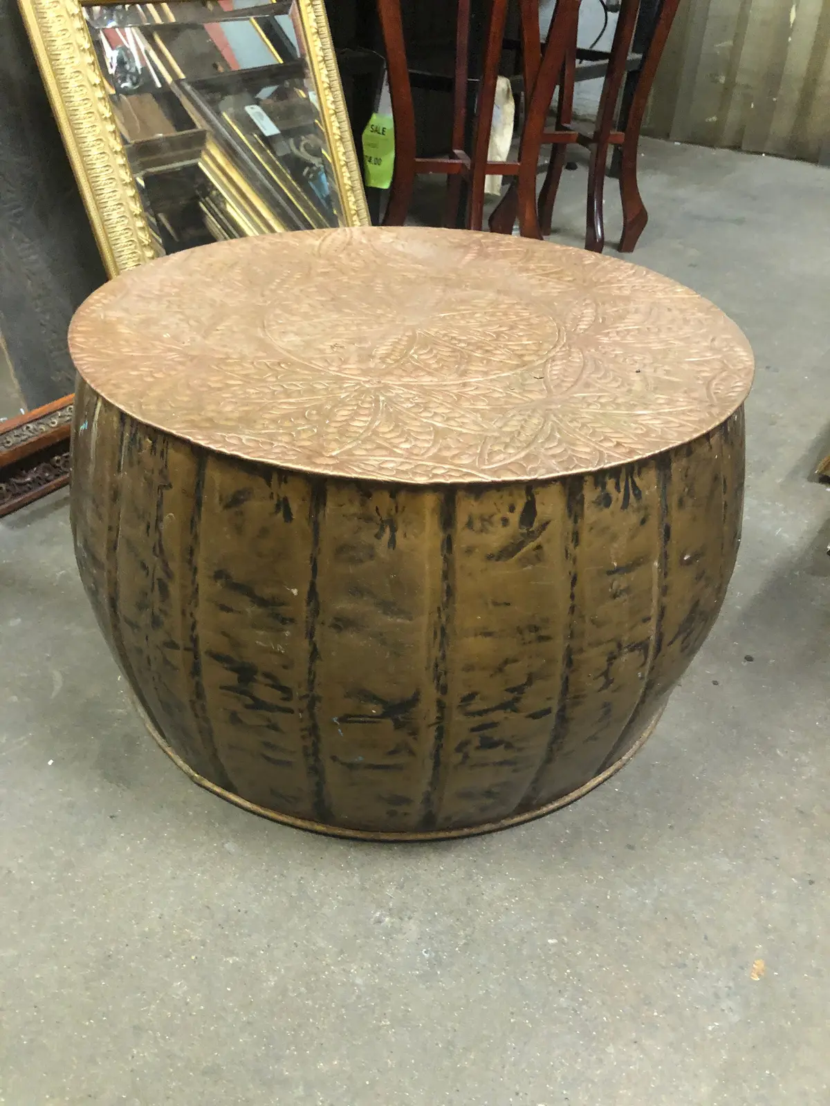 Metal Drum Style Coffee Table 1