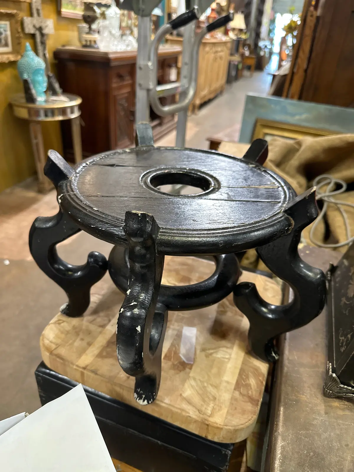 Black Asian Jar Stand As Found 1
