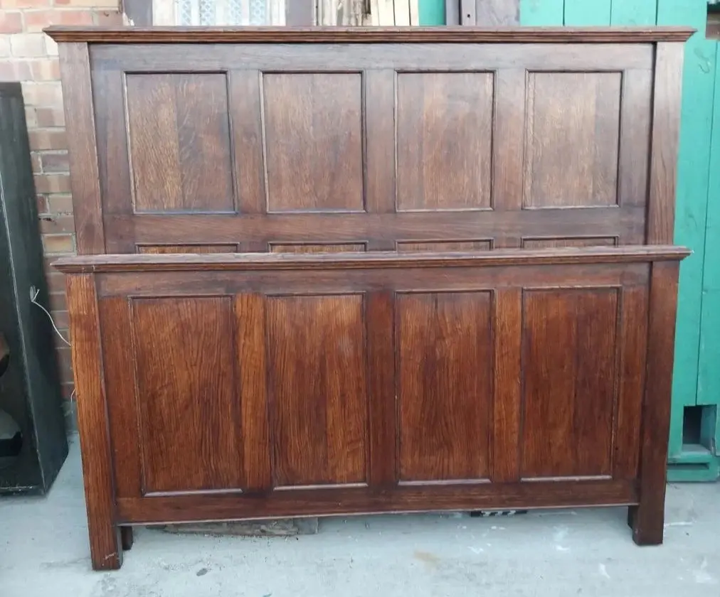 Queen Size Oak Bed With Rails-Not Old 1