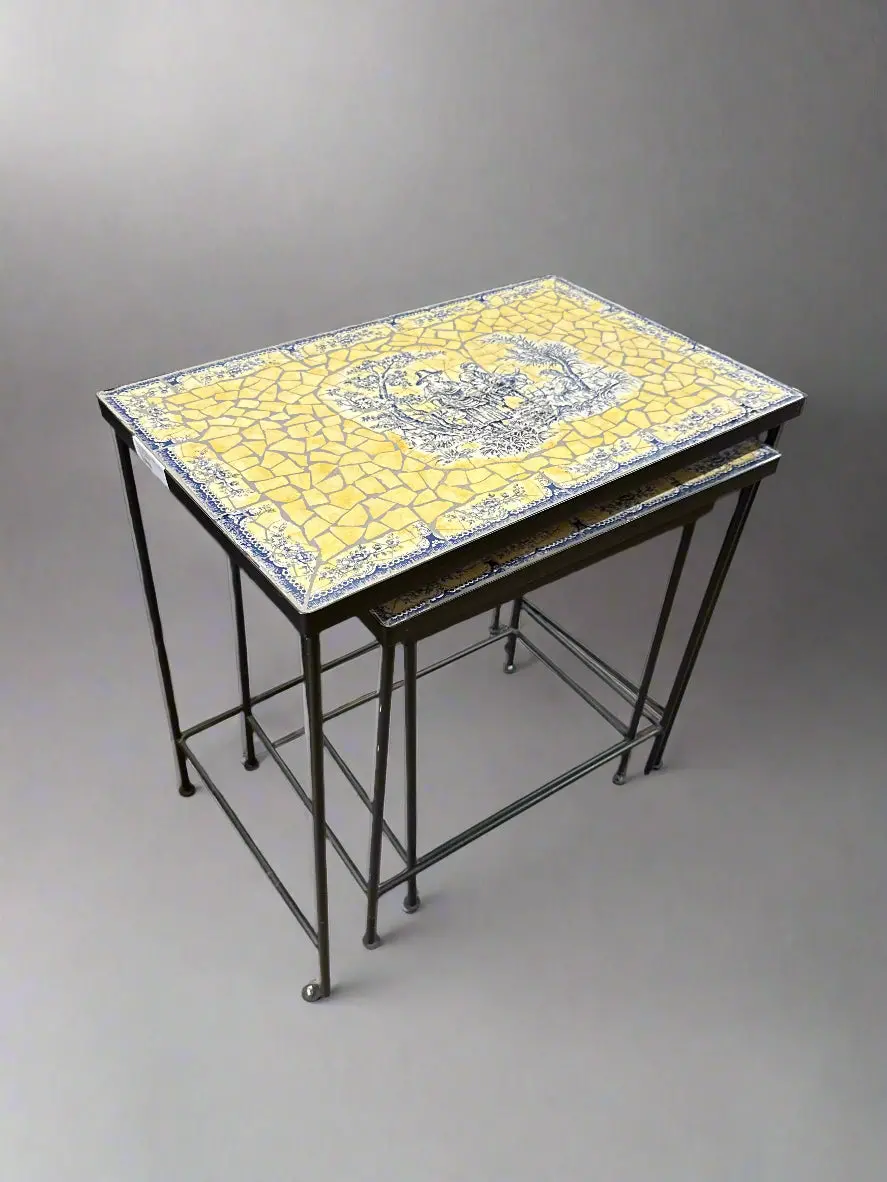 Set Of Not Old Tile Top Nesting Tables 1