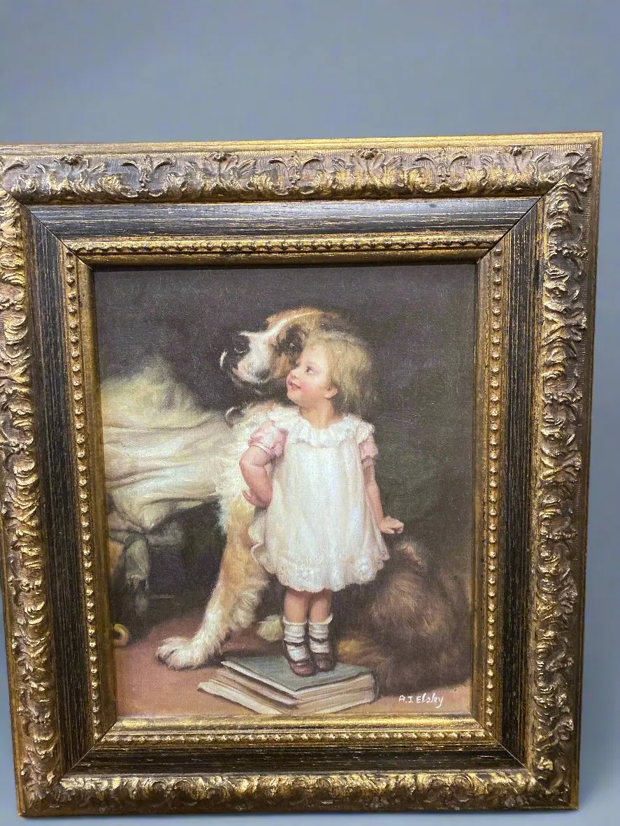 Victorian Copy Of Famous Child And Dog By: A.J Elsley 1