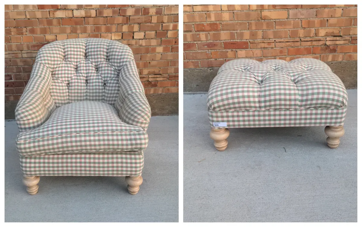 Upholstered Club Chair With Ottoman 1
