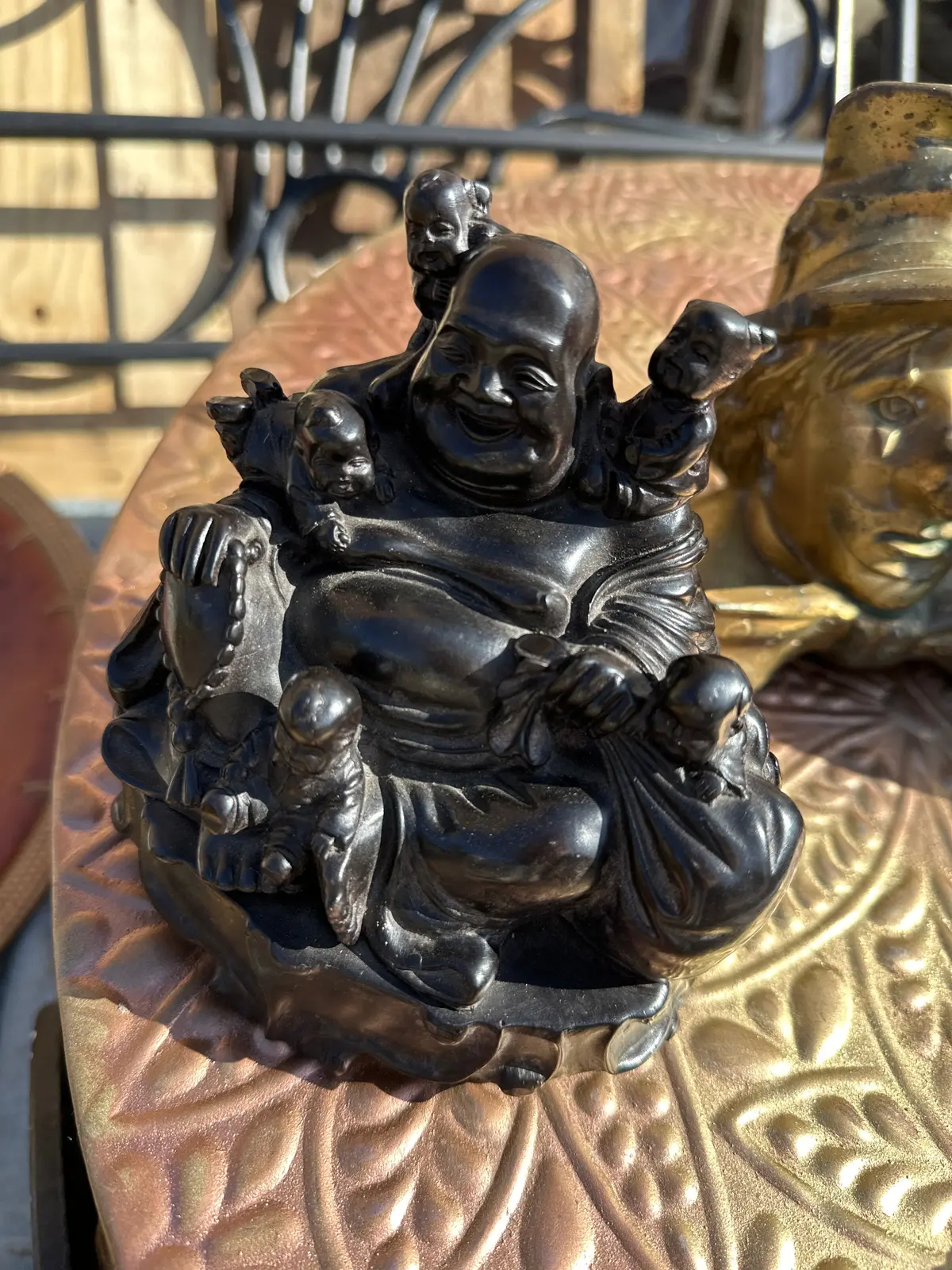 Carved Wood Indian Buddha 1