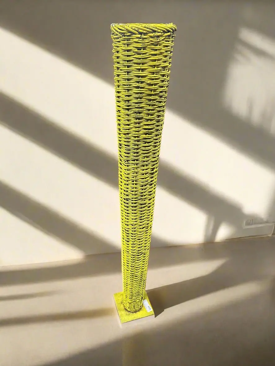 Green Tall Wicker Vase 1