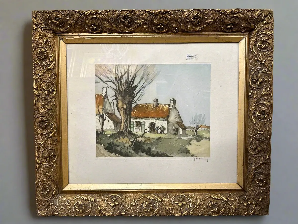 Belgian Farm House Lithograph 1
