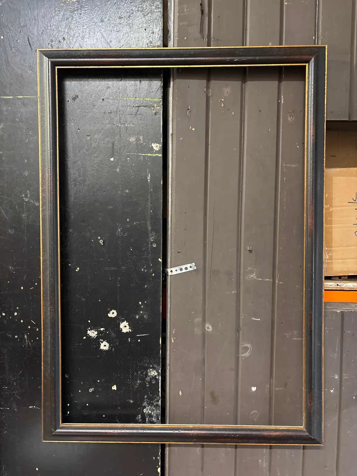 Black Distressed Painted Frame With Gold Edge 1