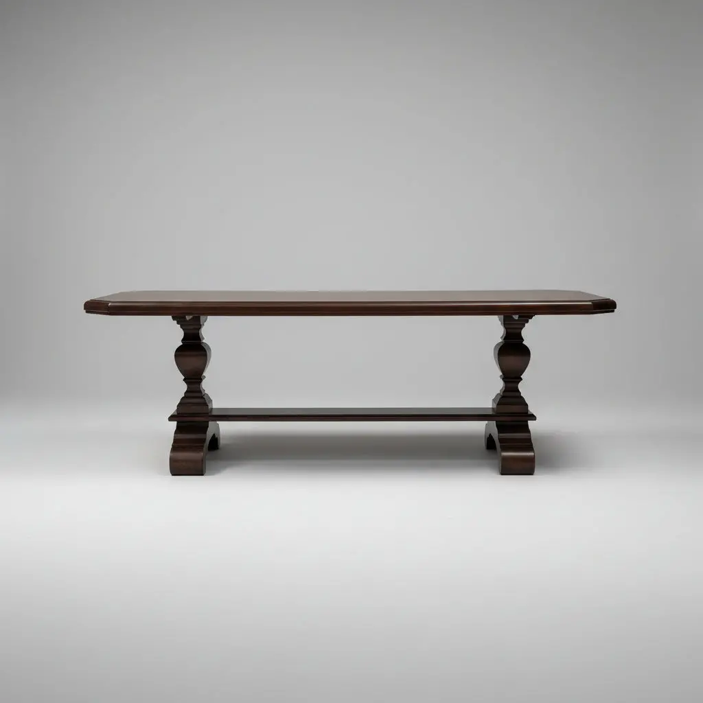 Canted Corner Oak Double Pedestal Dining Table 1
