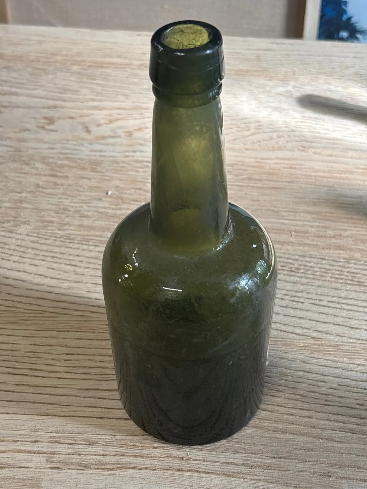 Green Blown Glass Bottle 1