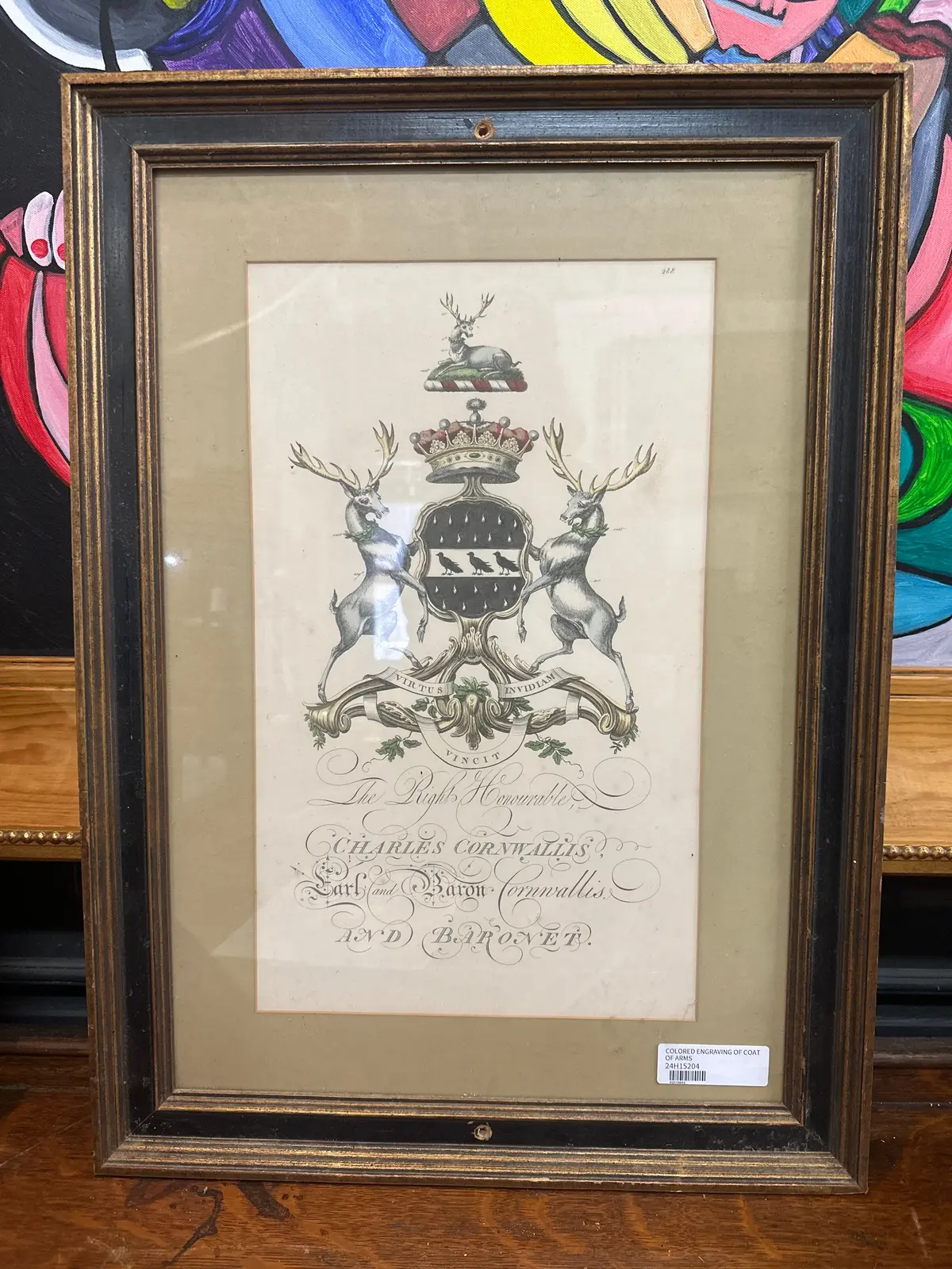 Colored Engraving Of Coat Of Arms 1