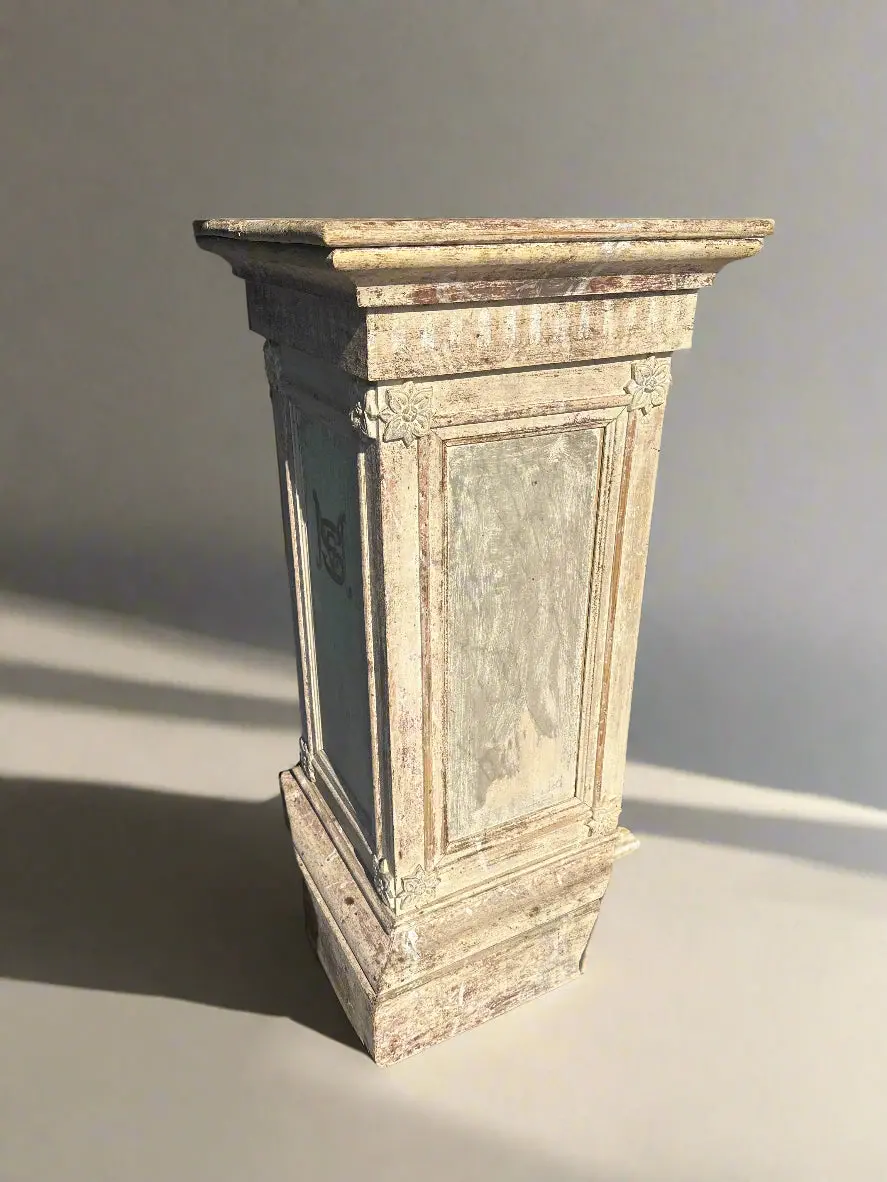 Shabby Painted Large Church Pedestal 1