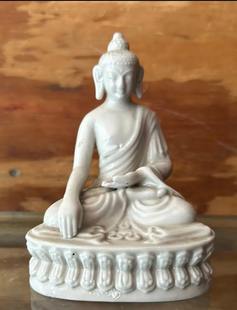 White Glazed Jain Buddha 1