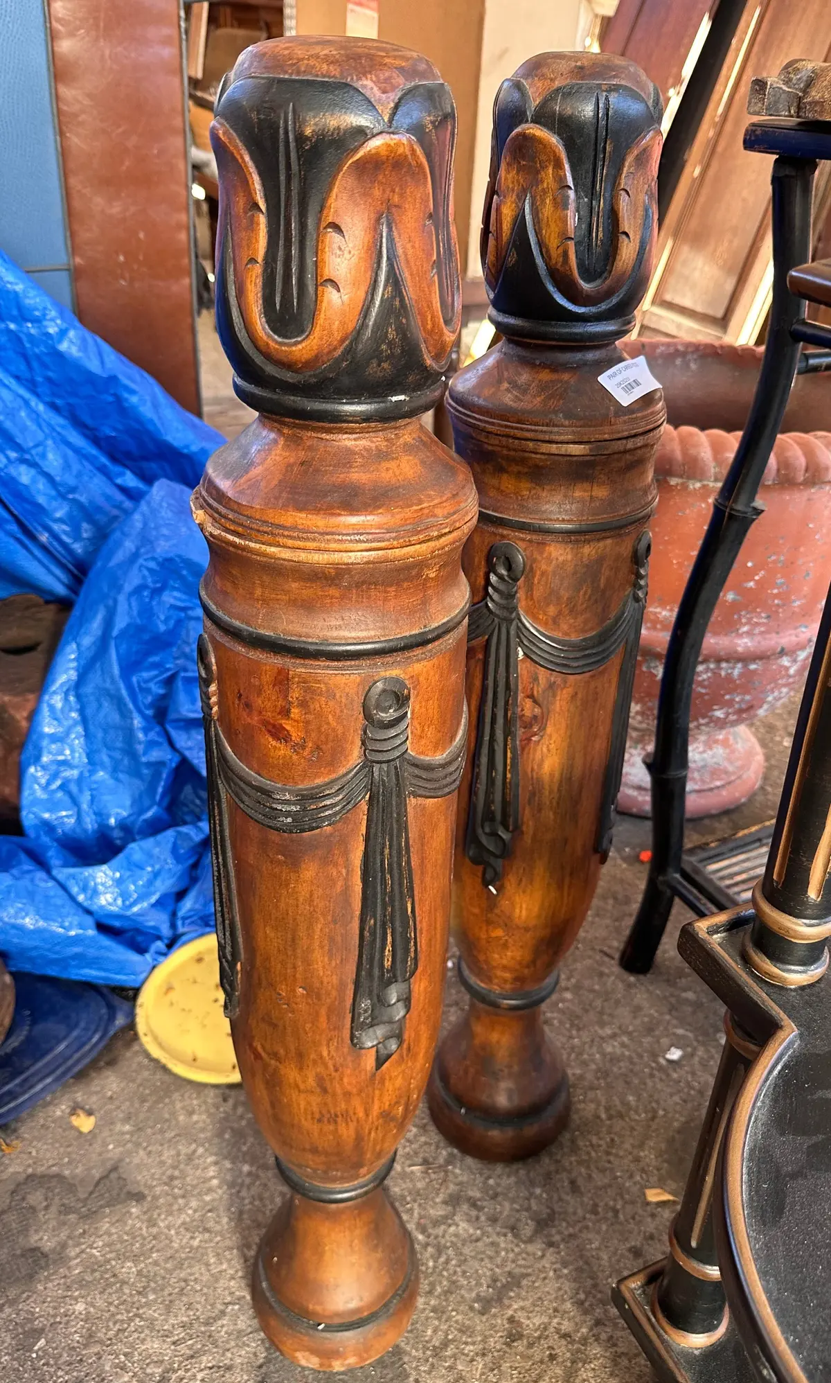 Pair Of Carved Posts 1