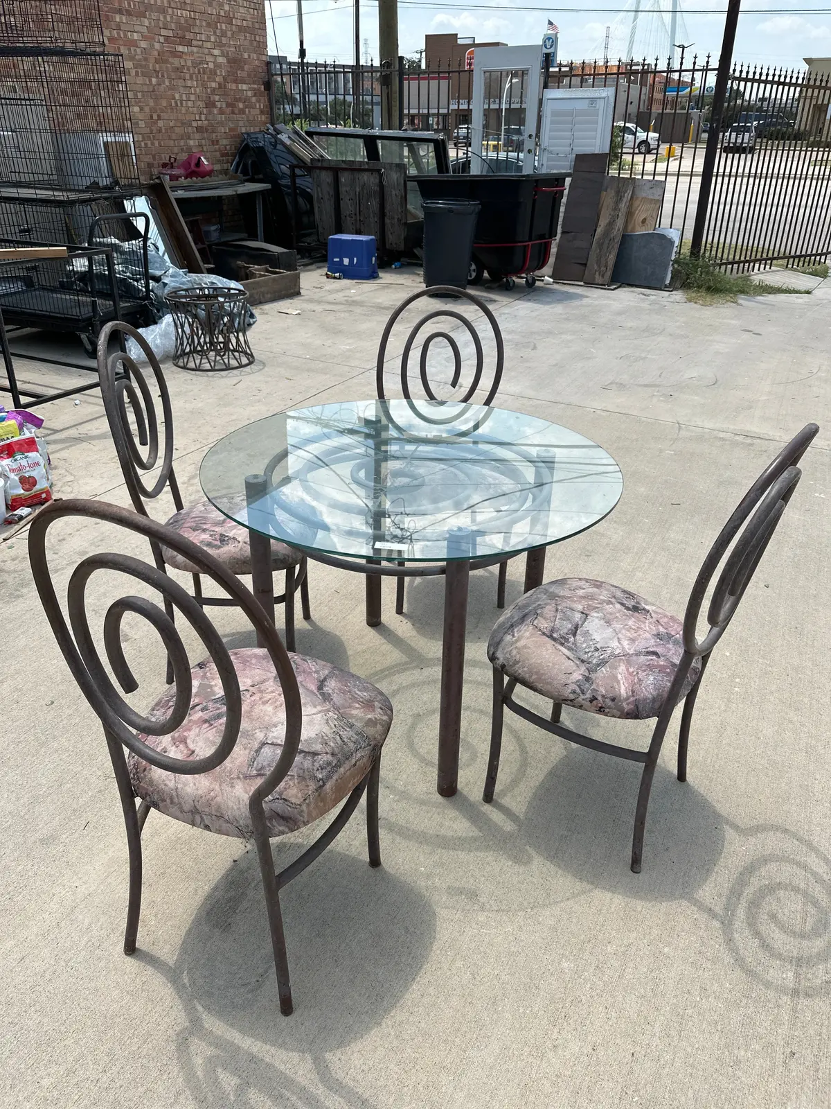 5 Piece Swirl Patio Table And Chair Set 1