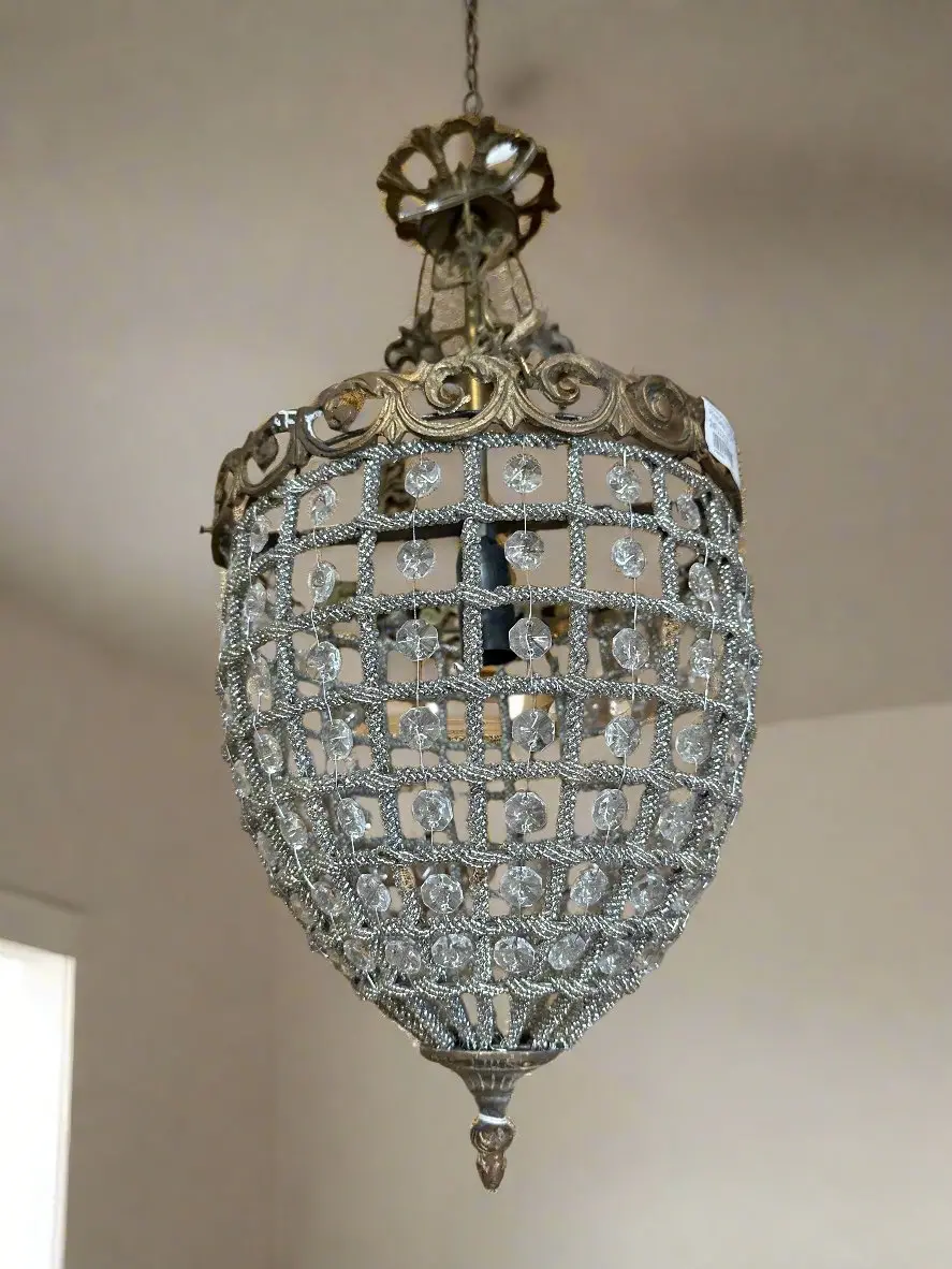 French Empire Beaded Pendant Light 1