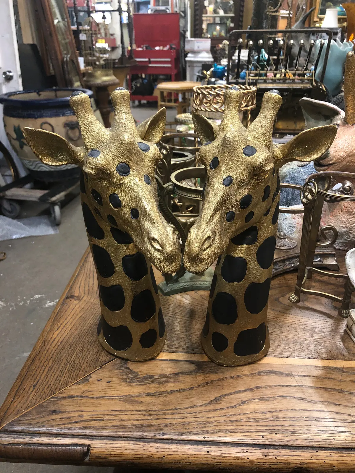 Pair Of Italian Giraffe Busts 1