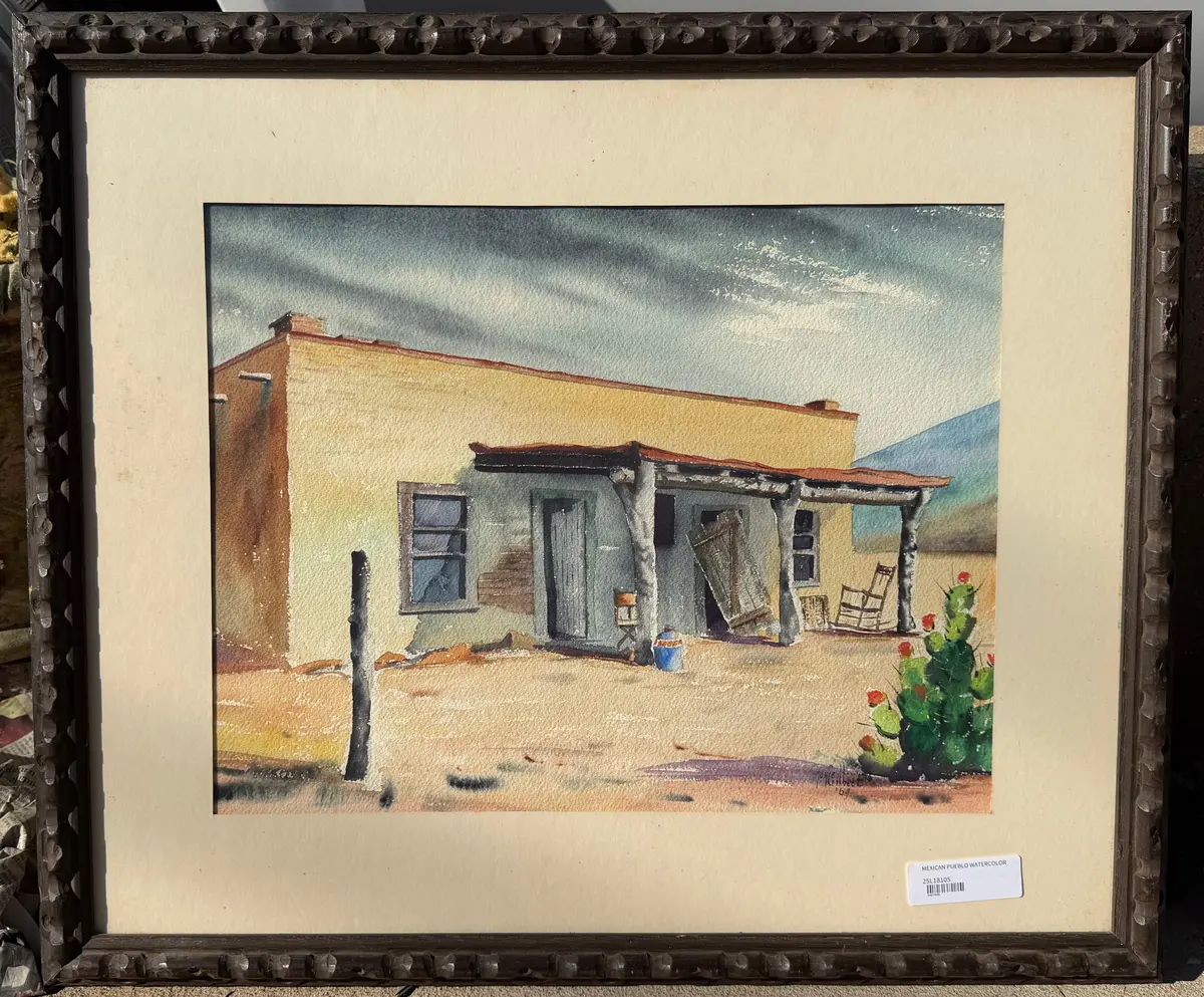 Mexican Pueblo Watercolor 1