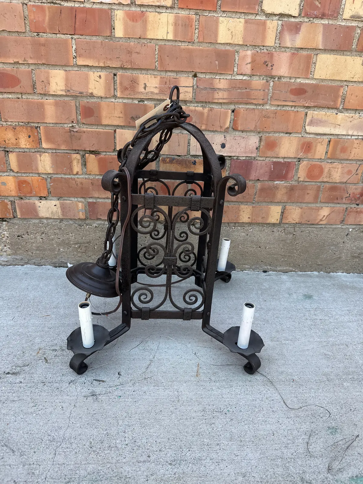 French Square Iron Light Fixture 1