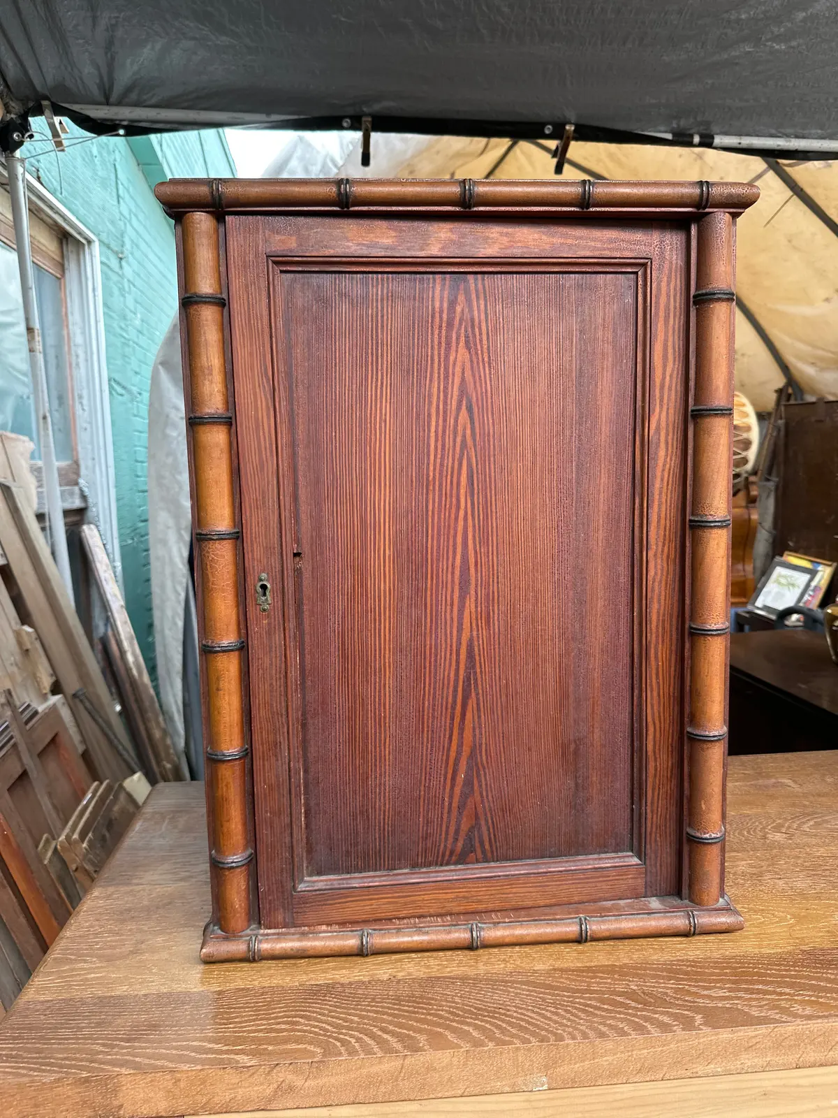 Faux Bamboo Wall Cabinet 1
