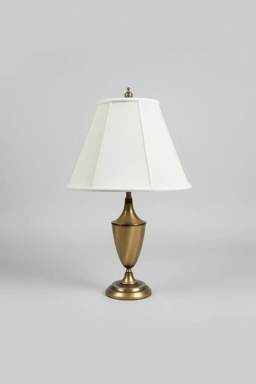 Brass Lamp With Linen Shade 1