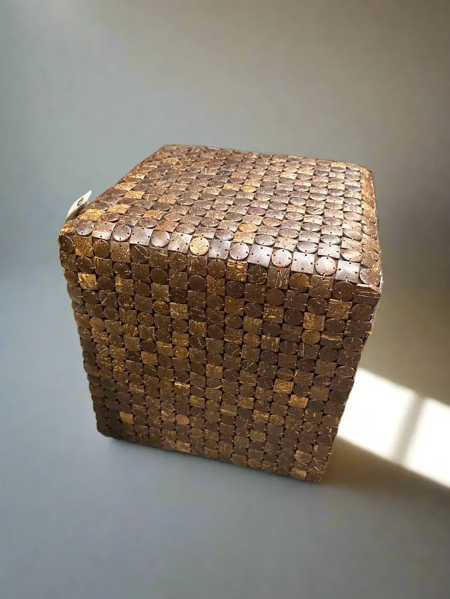 Mosaic Tiles Cube Form Ottoman 1