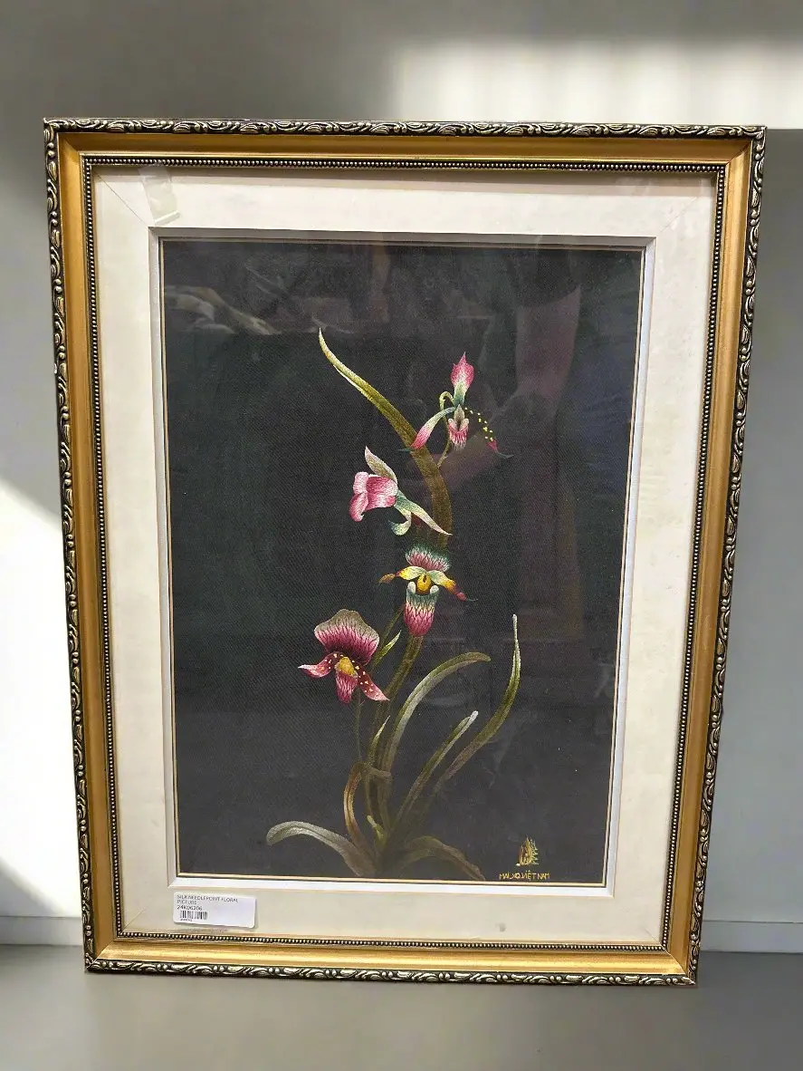 Silk Needlepoint Floral Picture 1