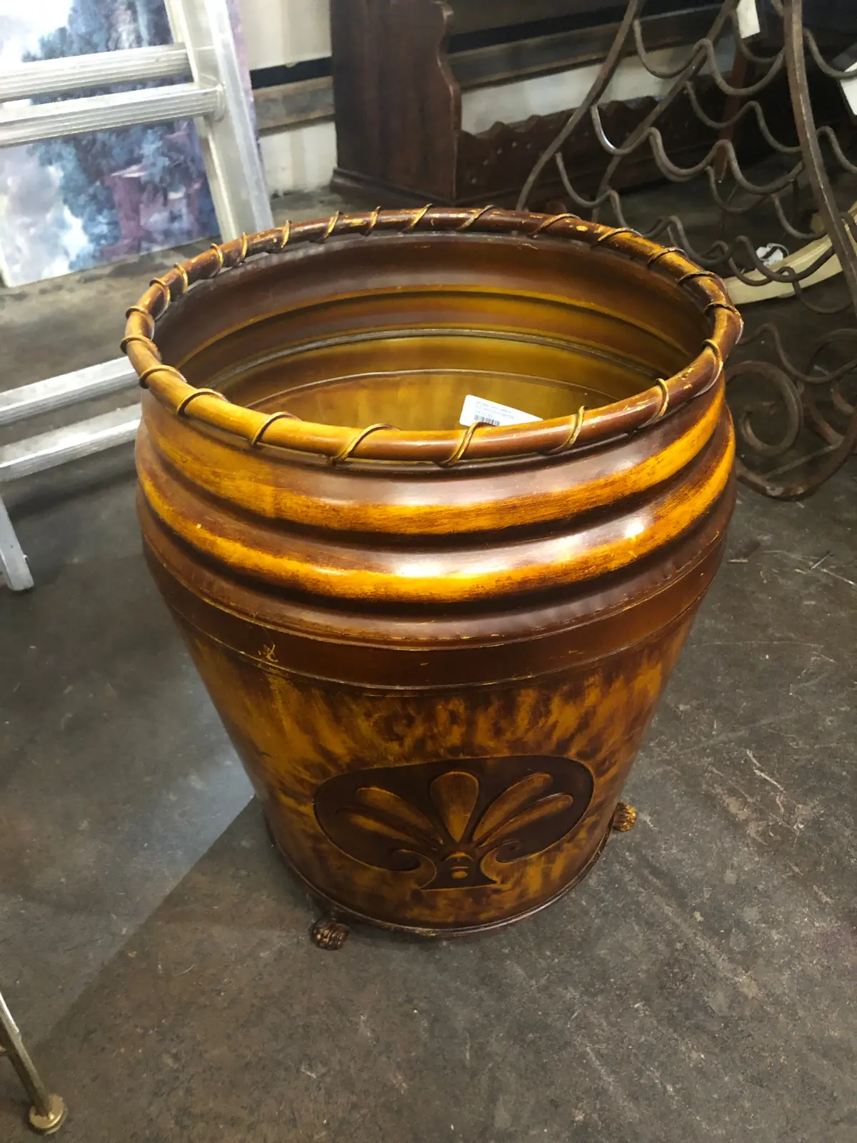 Brown And Amber Decorated Planter 1