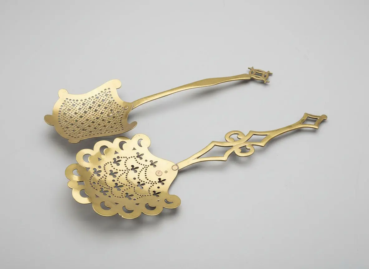 Pair Of Brass English Sieve Tools 1